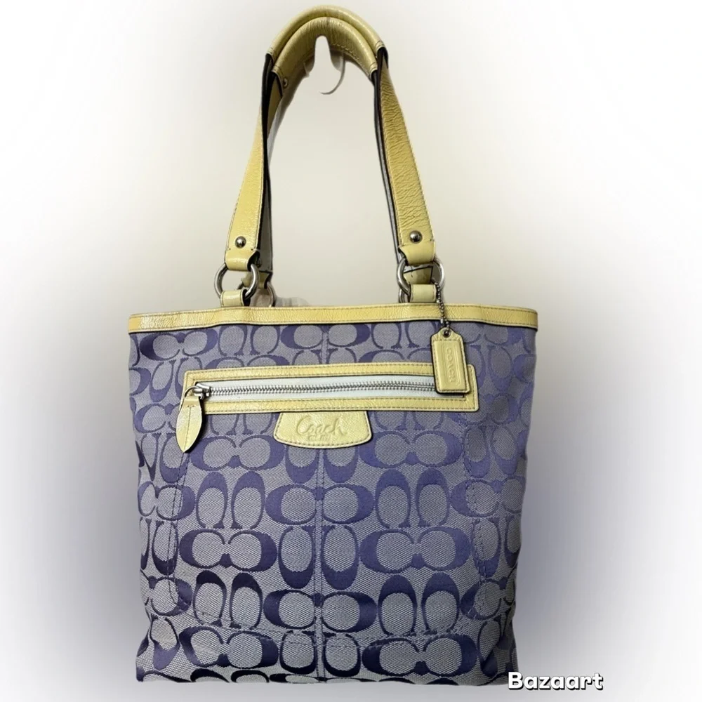 Coach Yellow and Purple Signature Tote